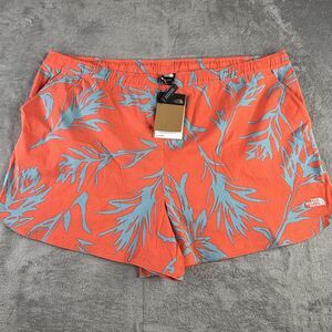 The North Face Shorts Womens 3X Orange Class V FlashDry Tropical Print NF0A81W2